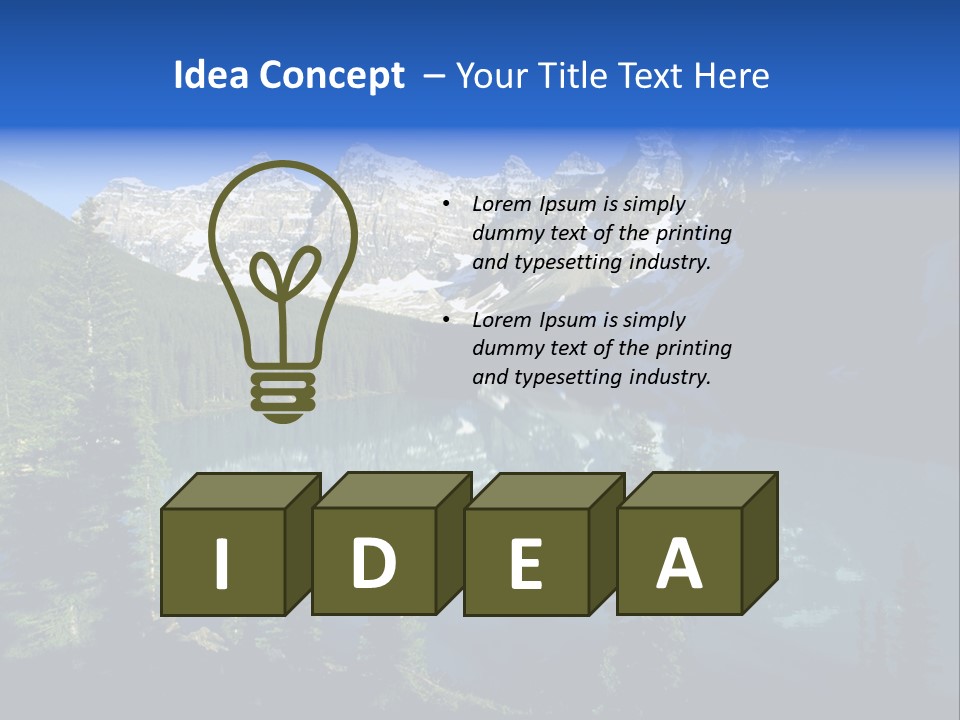 A Mountain Lake Surrounded By Pine Trees With A Sky Background PowerPoint Template