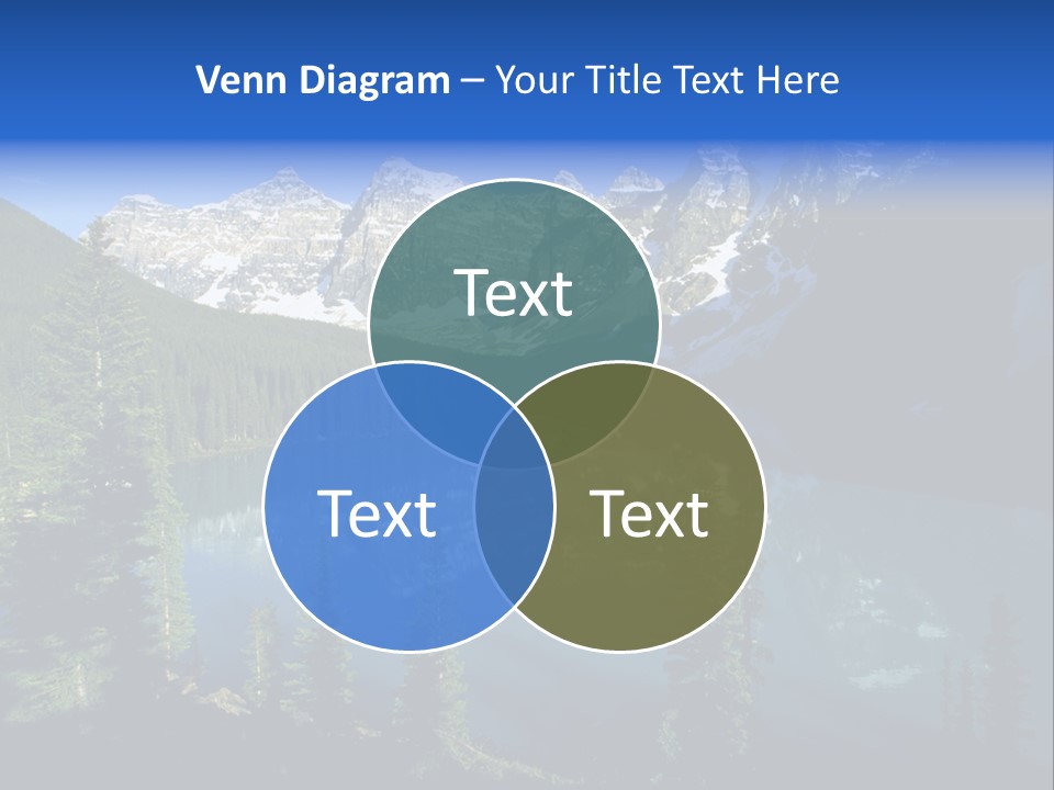 A Mountain Lake Surrounded By Pine Trees With A Sky Background PowerPoint Template