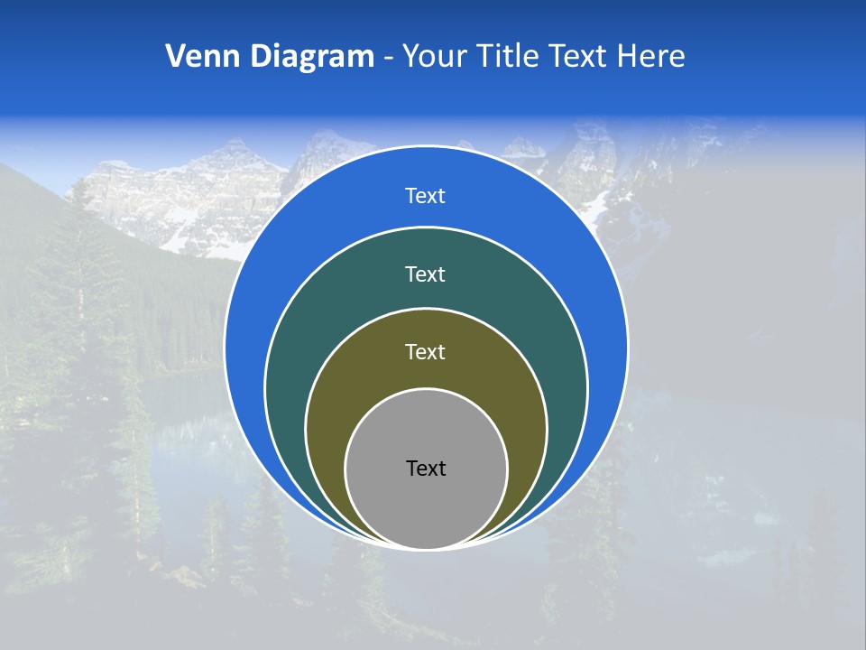 A Mountain Lake Surrounded By Pine Trees With A Sky Background PowerPoint Template