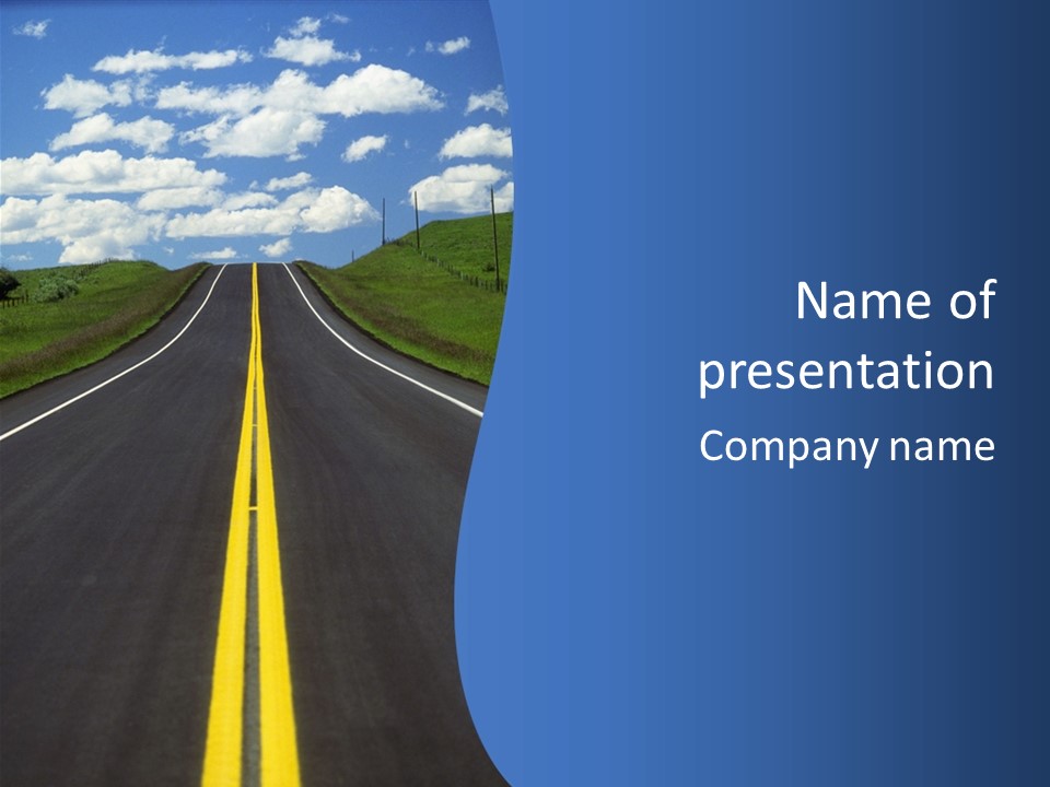 A Road With A Sky In The Background PowerPoint Template