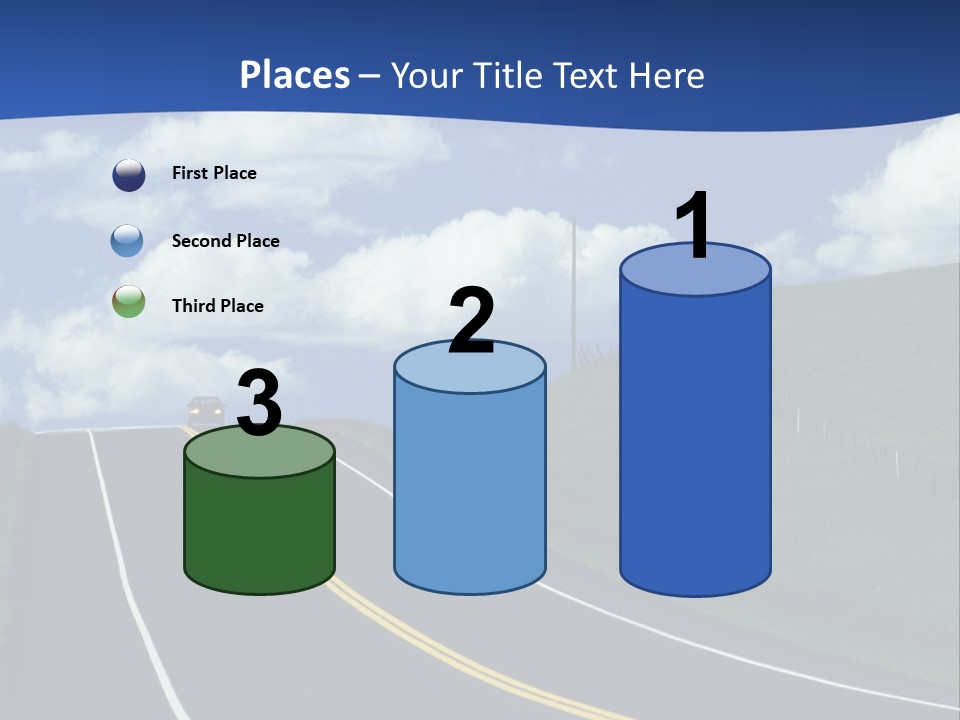 A Road With A Blue Sky And Clouds In The Background PowerPoint Template