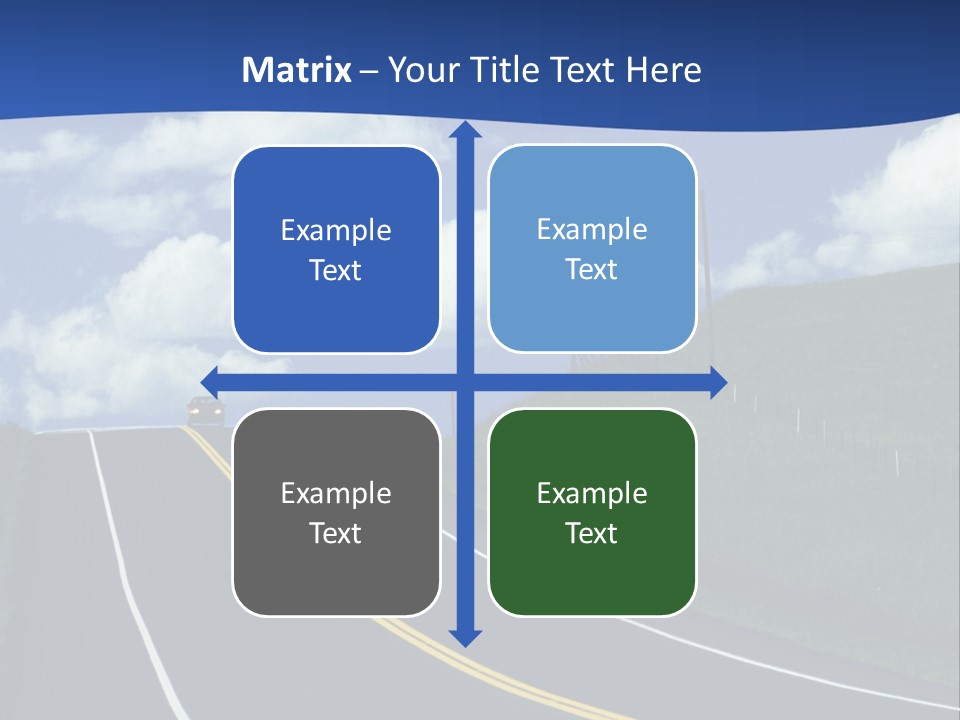 A Road With A Blue Sky And Clouds In The Background PowerPoint Template