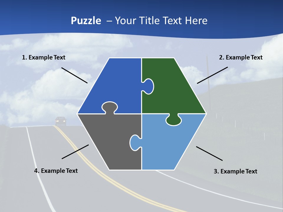 A Road With A Blue Sky And Clouds In The Background PowerPoint Template