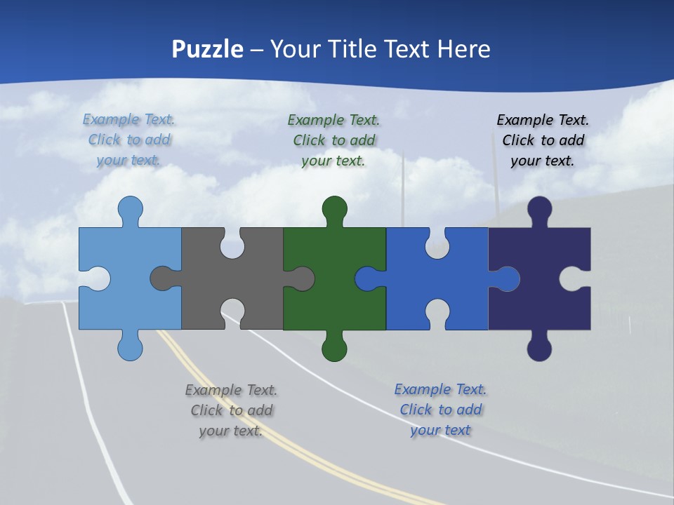 A Road With A Blue Sky And Clouds In The Background PowerPoint Template