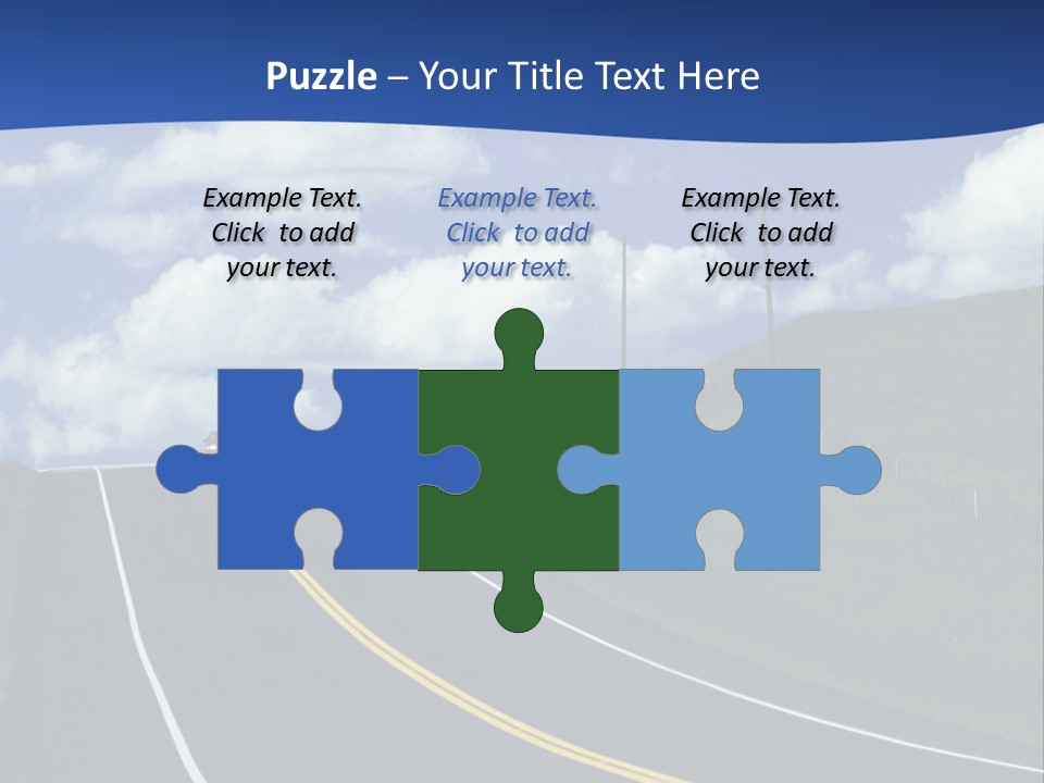 A Road With A Blue Sky And Clouds In The Background PowerPoint Template