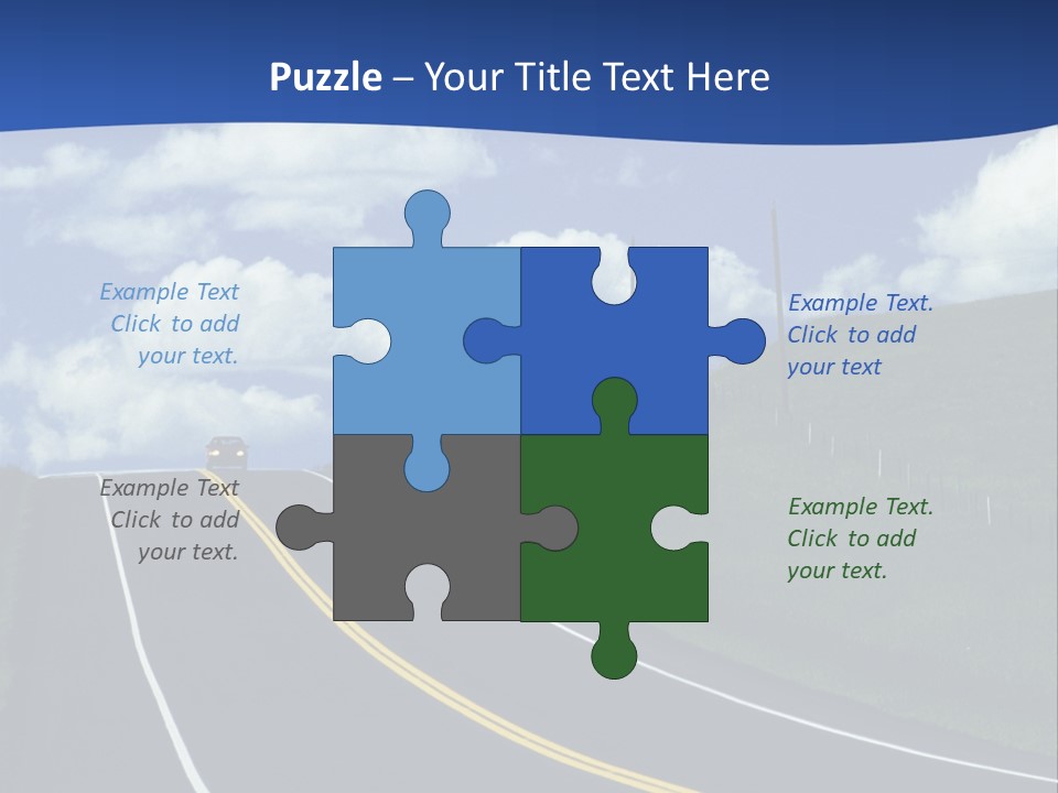 A Road With A Blue Sky And Clouds In The Background PowerPoint Template