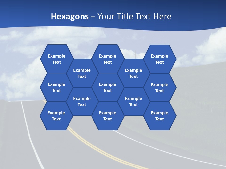 A Road With A Blue Sky And Clouds In The Background PowerPoint Template