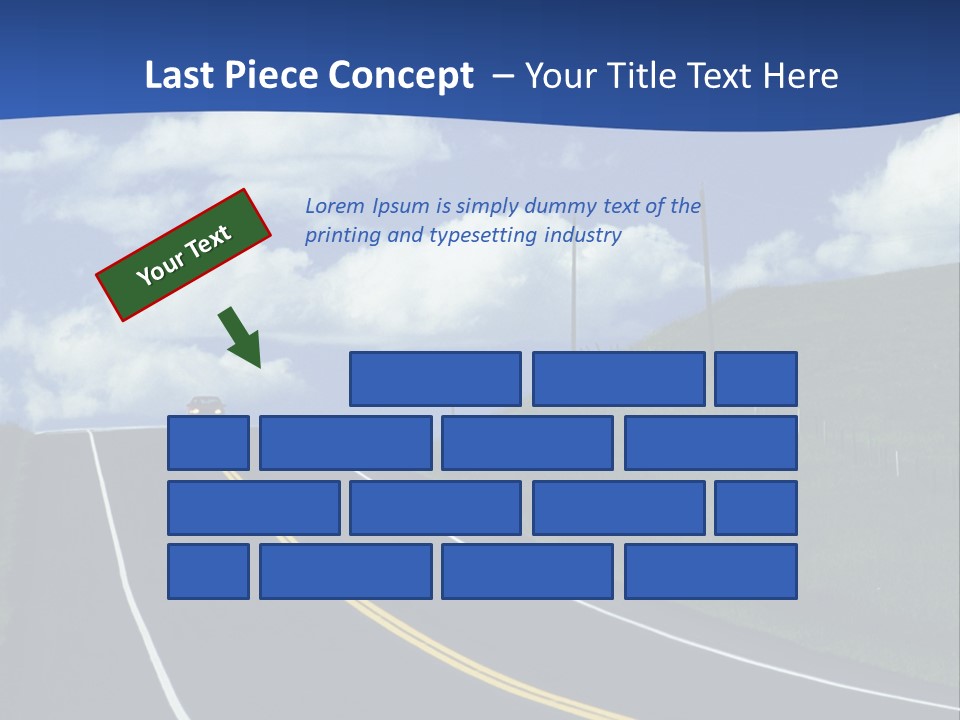 A Road With A Blue Sky And Clouds In The Background PowerPoint Template