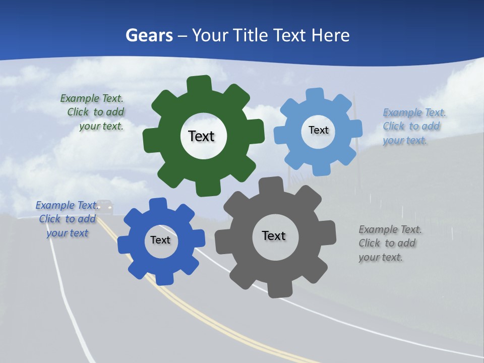 A Road With A Blue Sky And Clouds In The Background PowerPoint Template