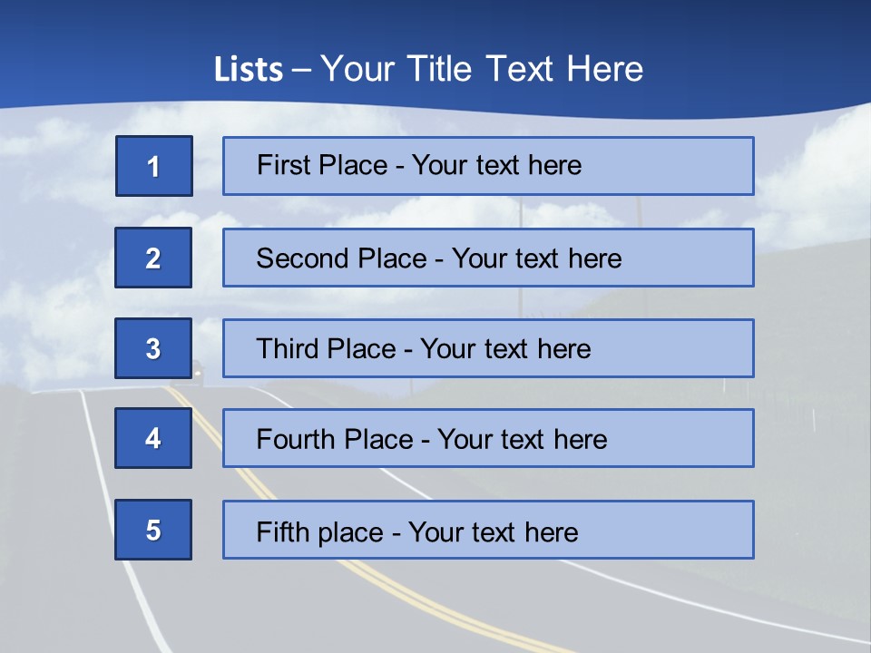 A Road With A Blue Sky And Clouds In The Background PowerPoint Template