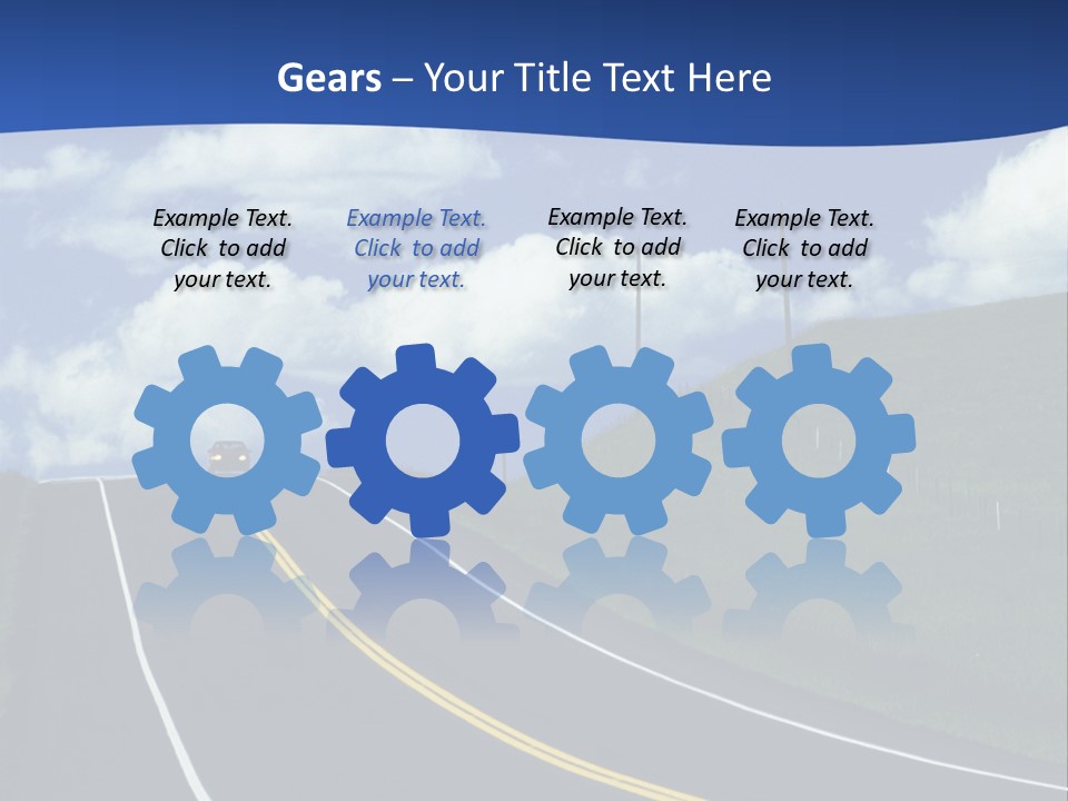 A Road With A Blue Sky And Clouds In The Background PowerPoint Template