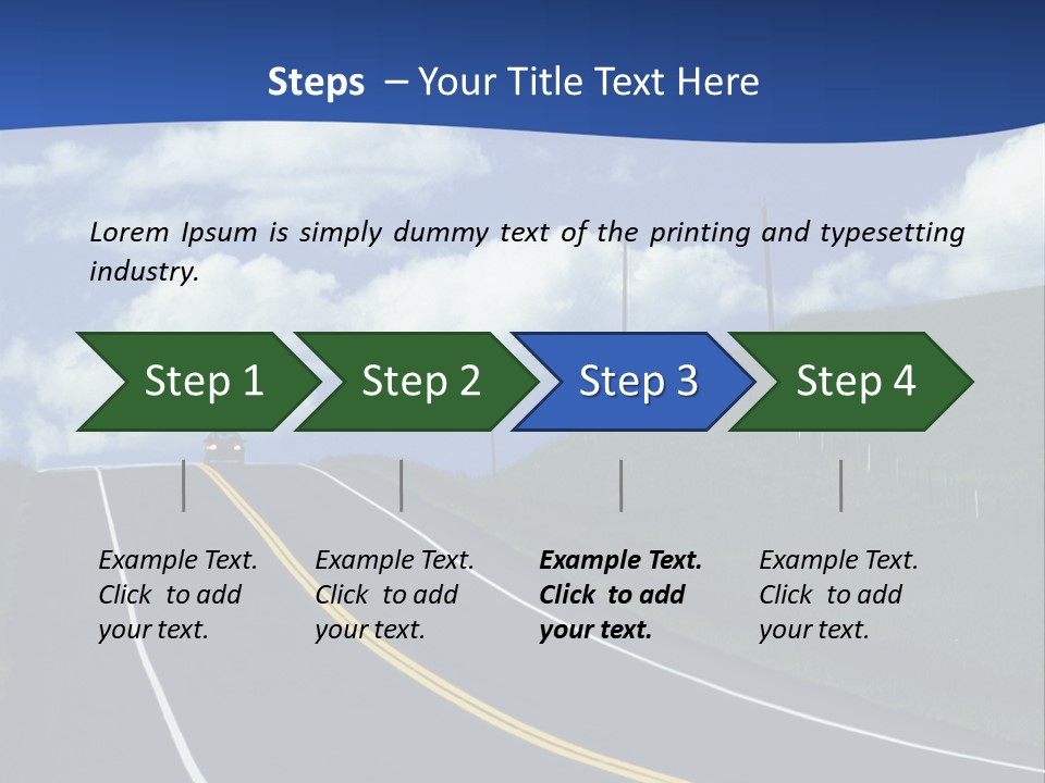 A Road With A Blue Sky And Clouds In The Background PowerPoint Template