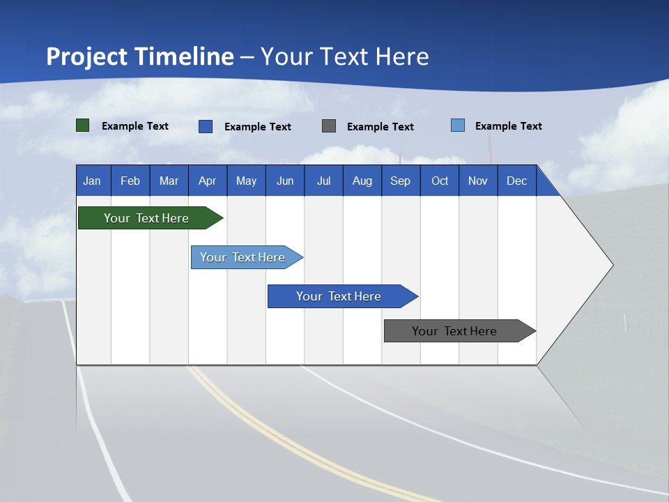 A Road With A Blue Sky And Clouds In The Background PowerPoint Template