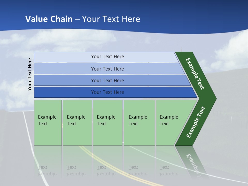 A Road With A Blue Sky And Clouds In The Background PowerPoint Template