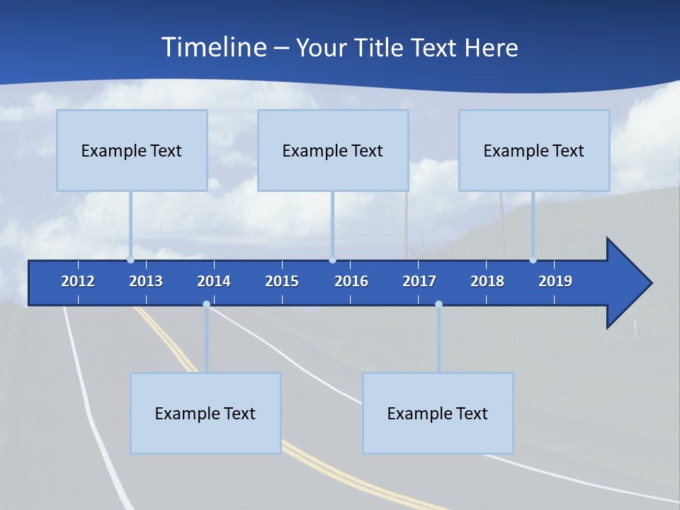 A Road With A Blue Sky And Clouds In The Background PowerPoint Template