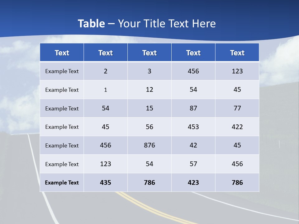 A Road With A Blue Sky And Clouds In The Background PowerPoint Template