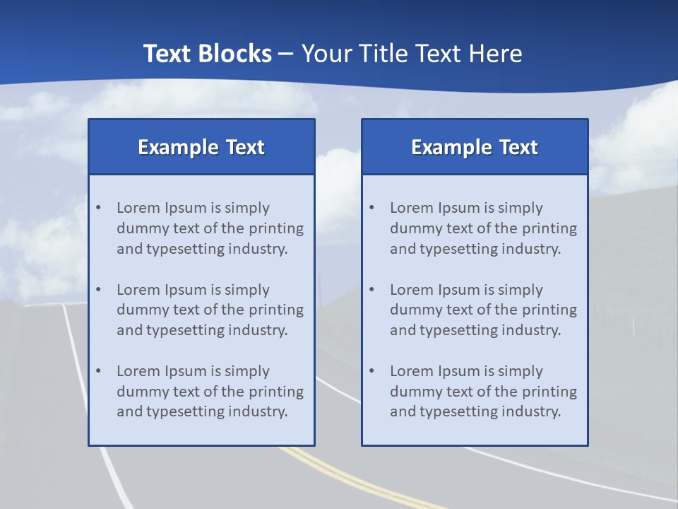 A Road With A Blue Sky And Clouds In The Background PowerPoint Template
