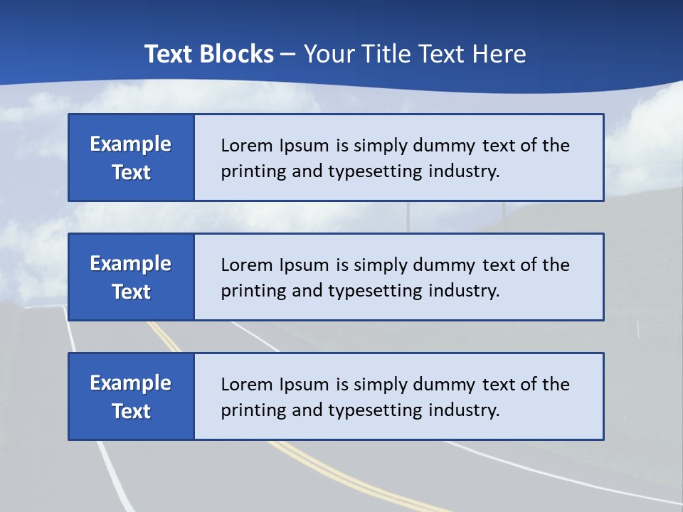 A Road With A Blue Sky And Clouds In The Background PowerPoint Template