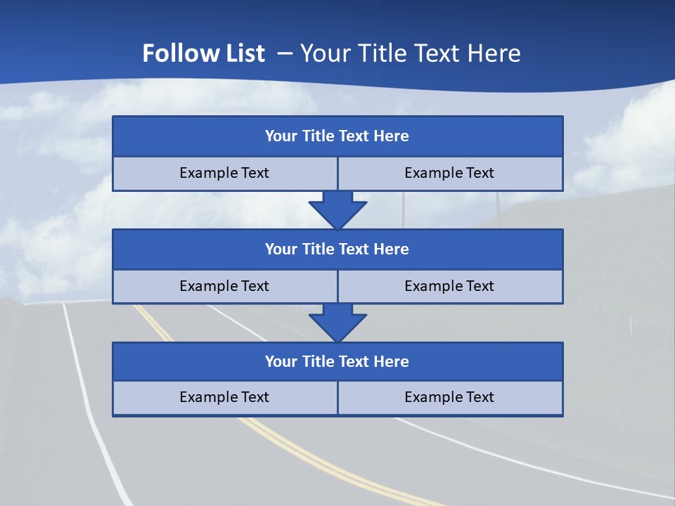 A Road With A Blue Sky And Clouds In The Background PowerPoint Template