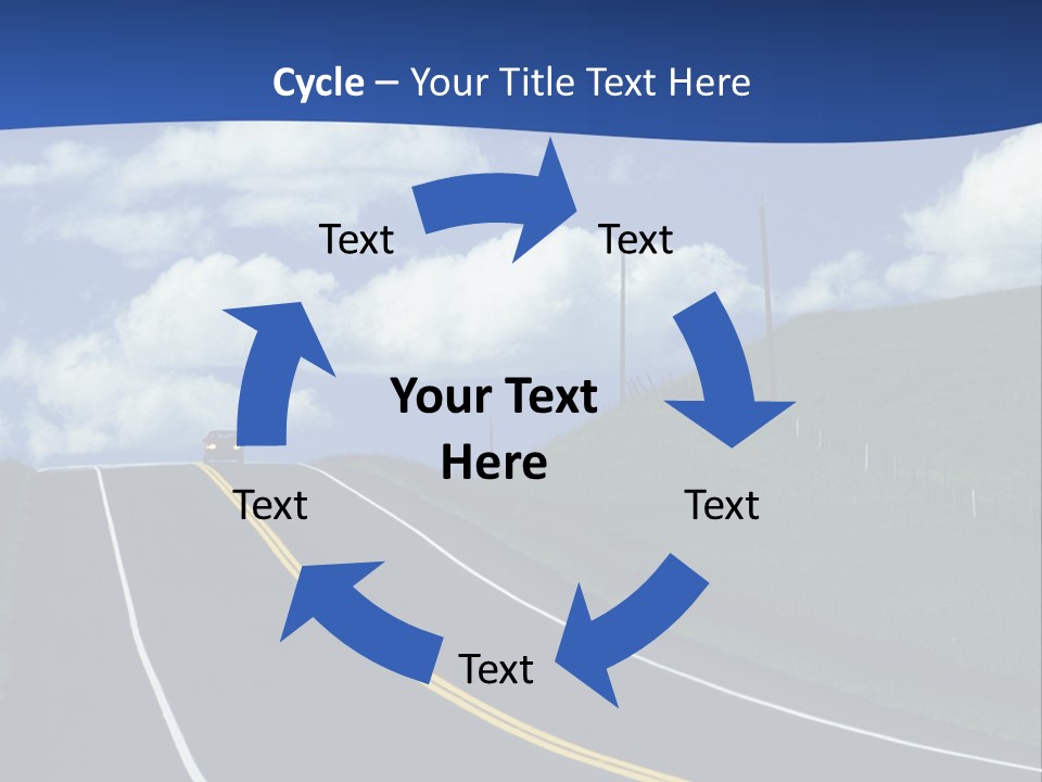 A Road With A Blue Sky And Clouds In The Background PowerPoint Template