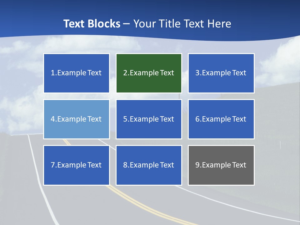 A Road With A Blue Sky And Clouds In The Background PowerPoint Template