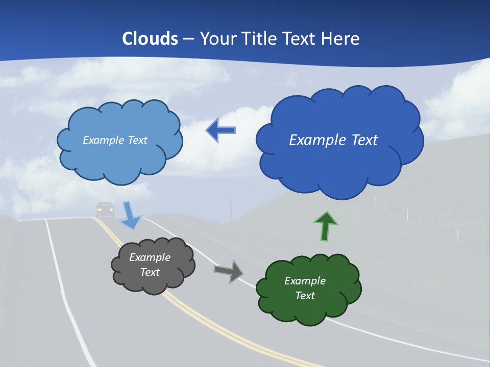 A Road With A Blue Sky And Clouds In The Background PowerPoint Template