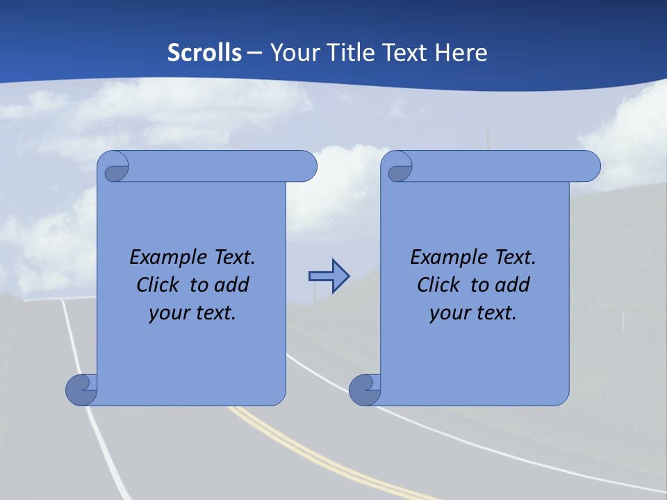 A Road With A Blue Sky And Clouds In The Background PowerPoint Template
