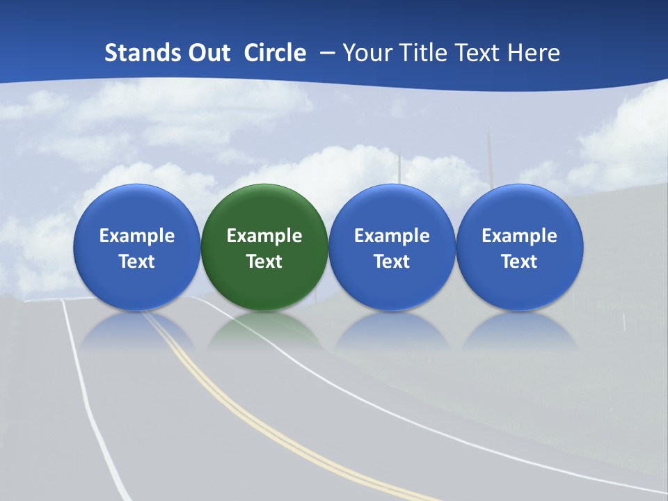 A Road With A Blue Sky And Clouds In The Background PowerPoint Template