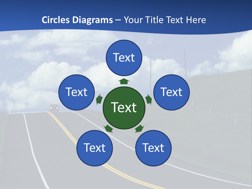 A Road With A Blue Sky And Clouds In The Background PowerPoint Template