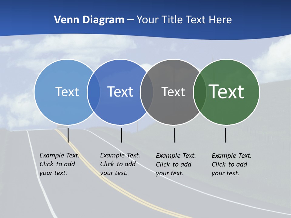 A Road With A Blue Sky And Clouds In The Background PowerPoint Template