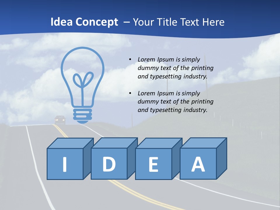 A Road With A Blue Sky And Clouds In The Background PowerPoint Template