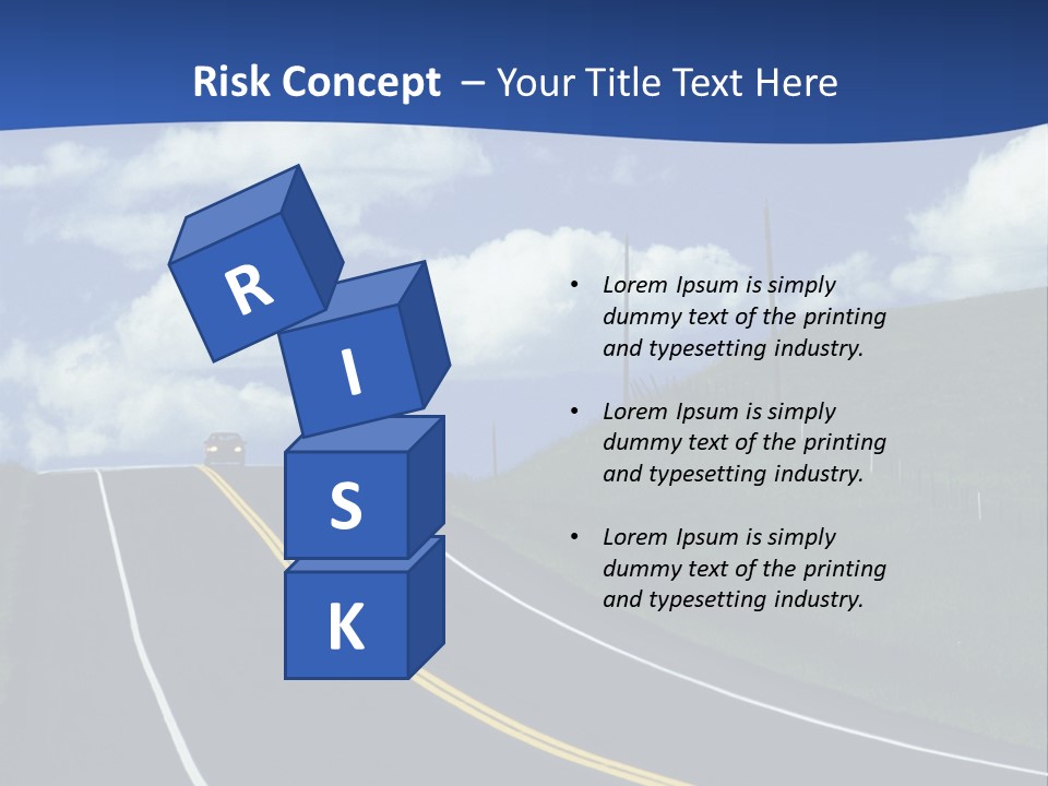 A Road With A Blue Sky And Clouds In The Background PowerPoint Template