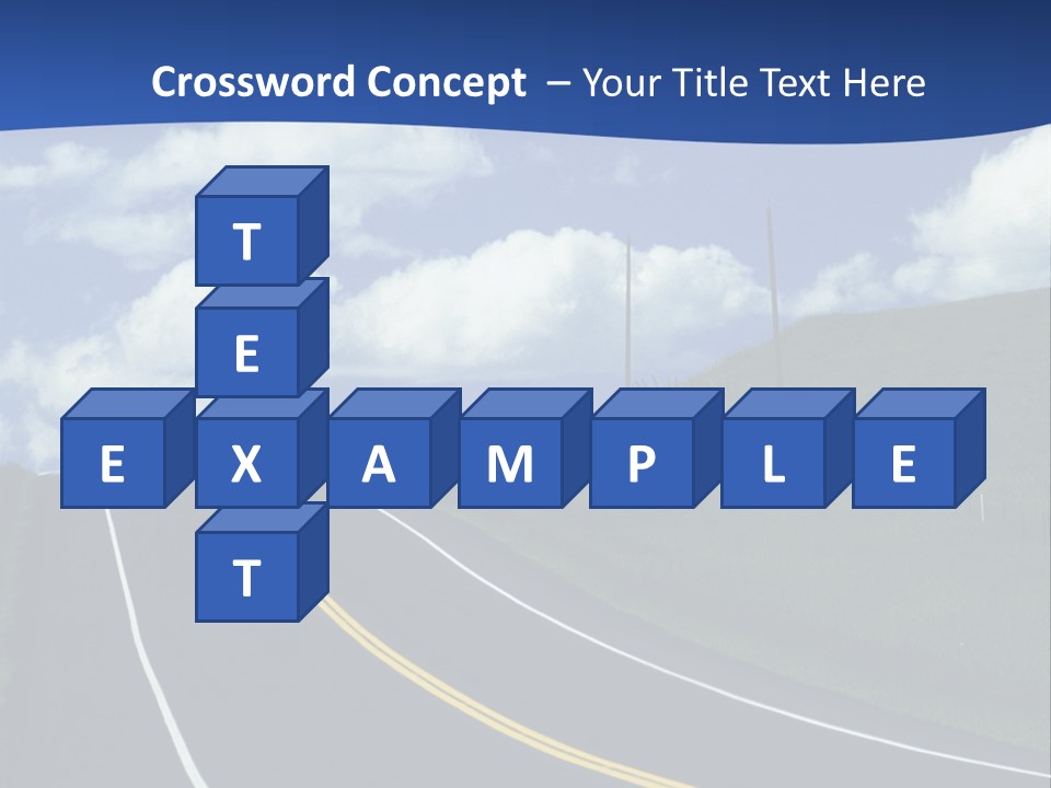 A Road With A Blue Sky And Clouds In The Background PowerPoint Template