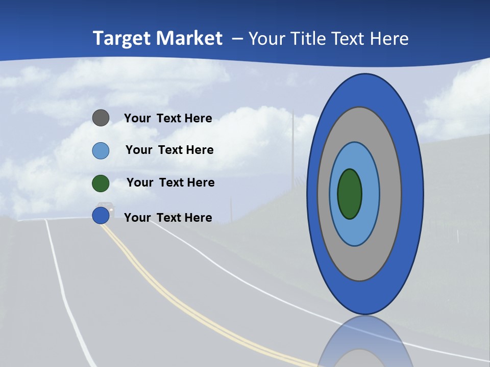 A Road With A Blue Sky And Clouds In The Background PowerPoint Template