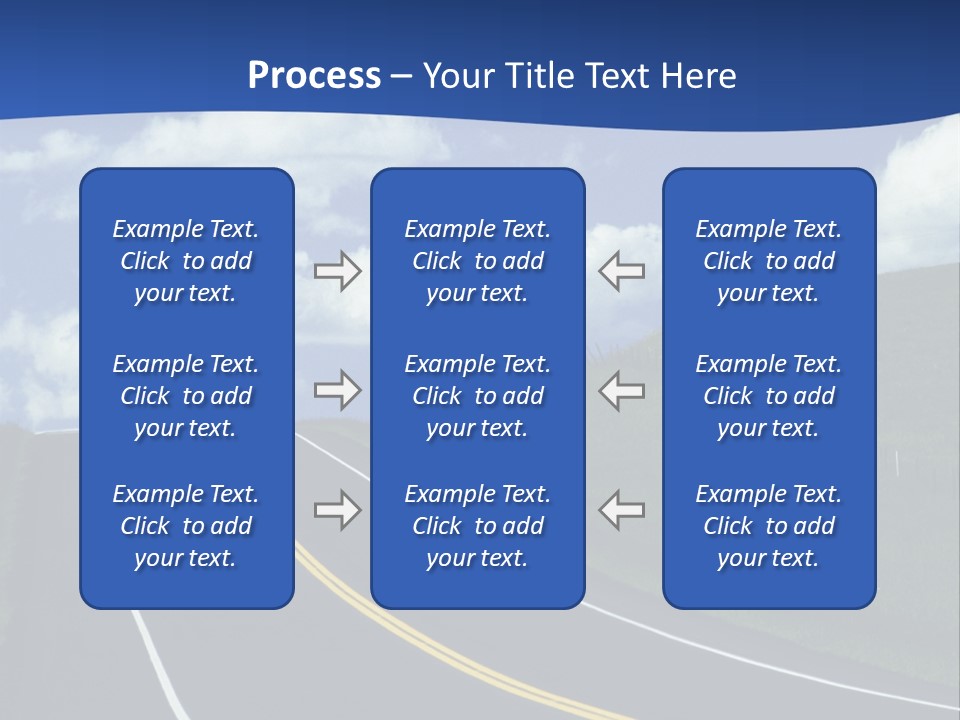 A Road With A Blue Sky And Clouds In The Background PowerPoint Template