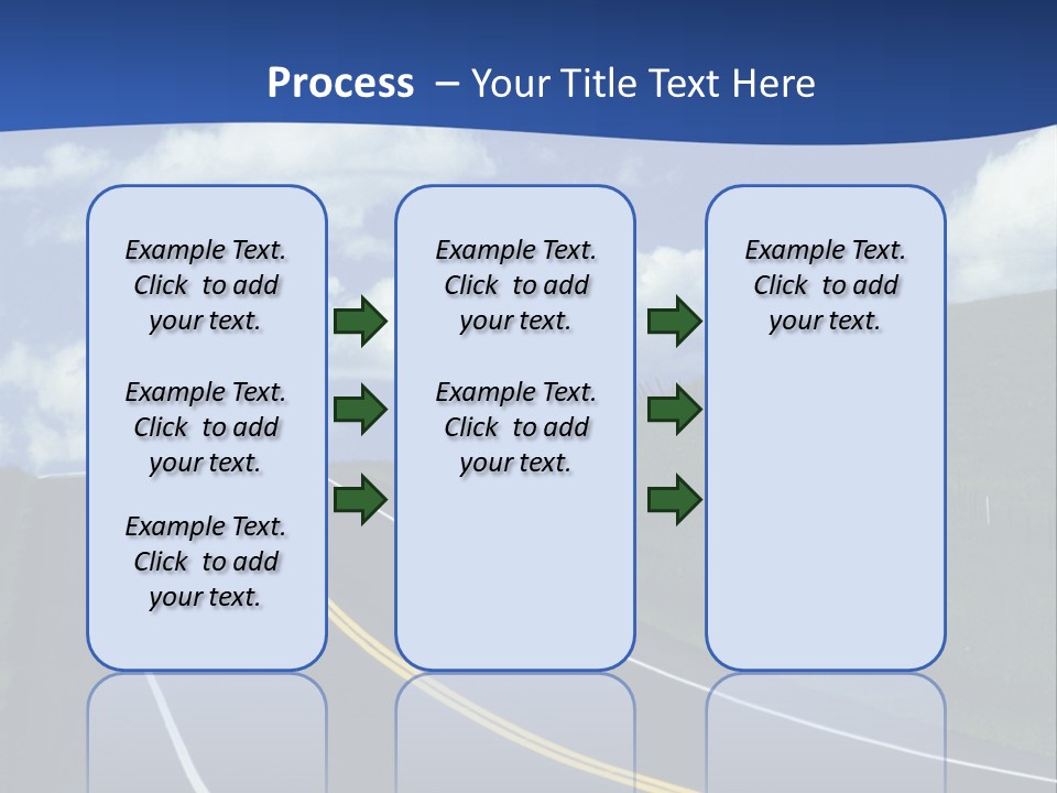 A Road With A Blue Sky And Clouds In The Background PowerPoint Template