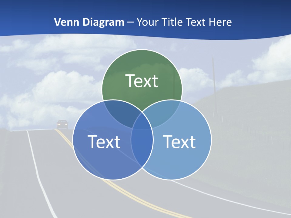 A Road With A Blue Sky And Clouds In The Background PowerPoint Template