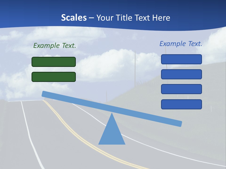 A Road With A Blue Sky And Clouds In The Background PowerPoint Template