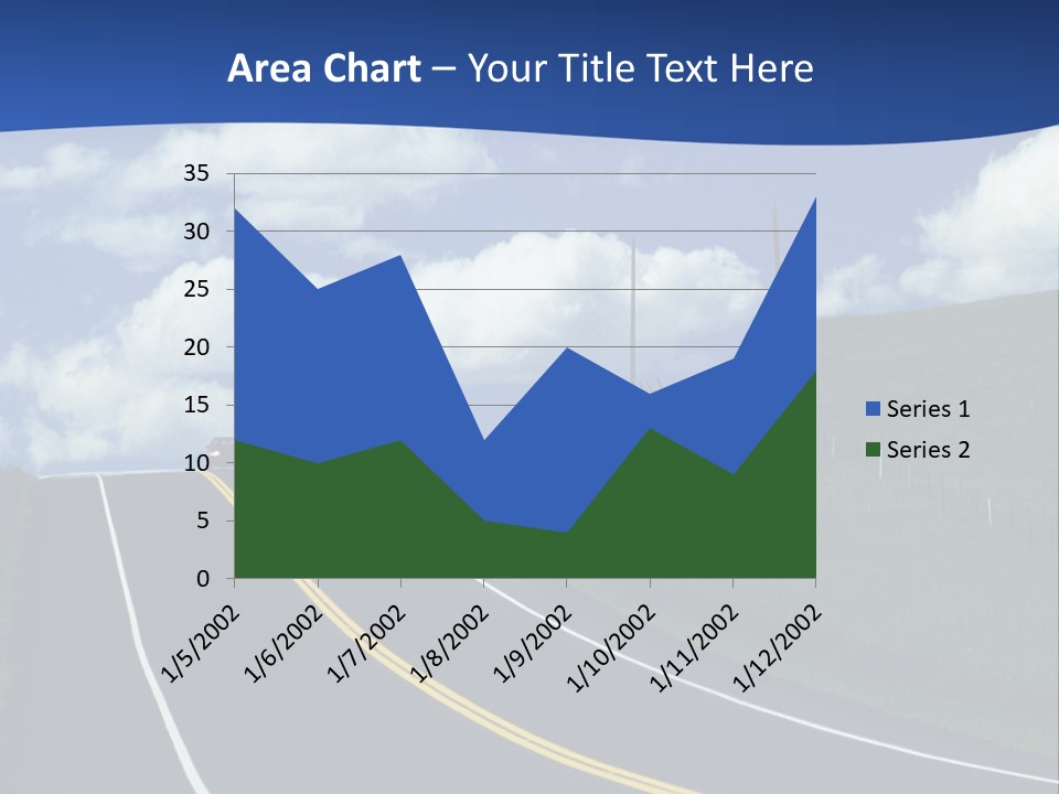 A Road With A Blue Sky And Clouds In The Background PowerPoint Template