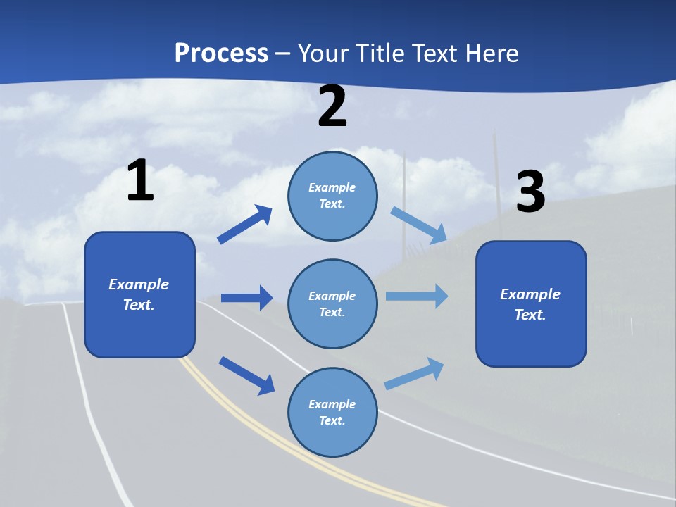 A Road With A Blue Sky And Clouds In The Background PowerPoint Template