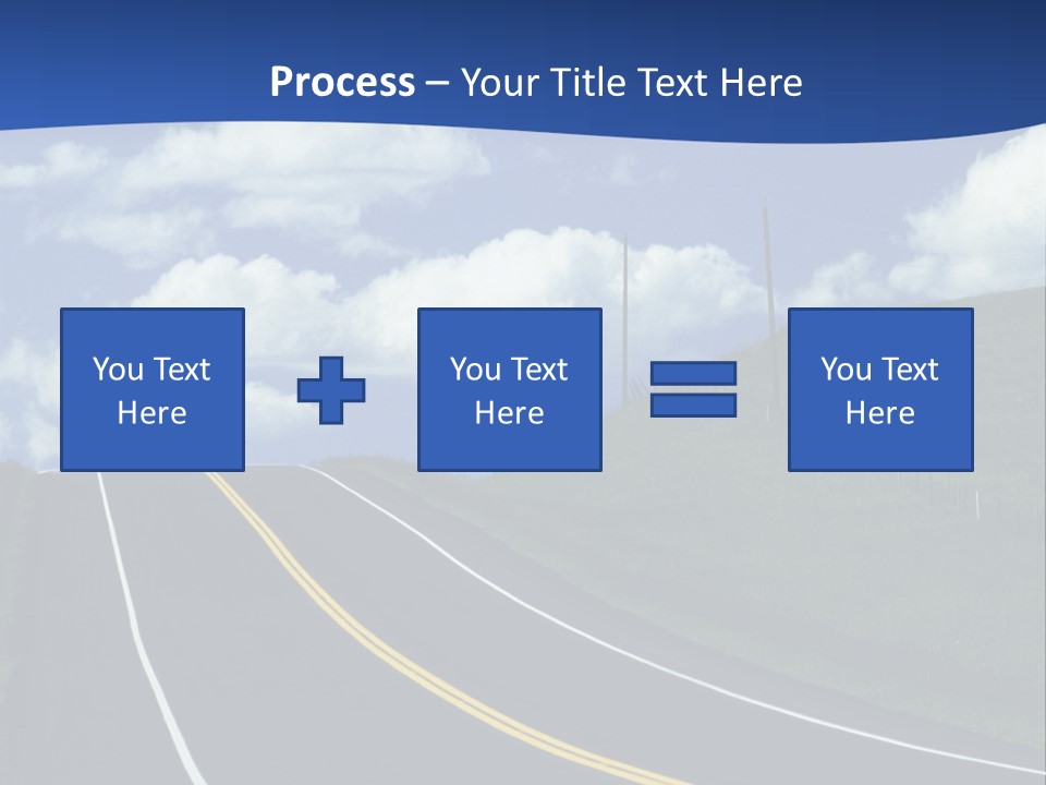 A Road With A Blue Sky And Clouds In The Background PowerPoint Template