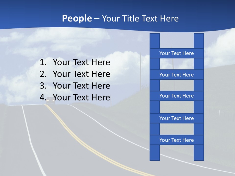 A Road With A Blue Sky And Clouds In The Background PowerPoint Template