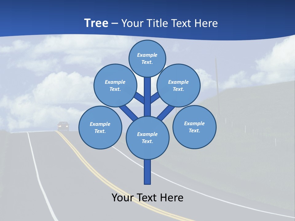 A Road With A Blue Sky And Clouds In The Background PowerPoint Template