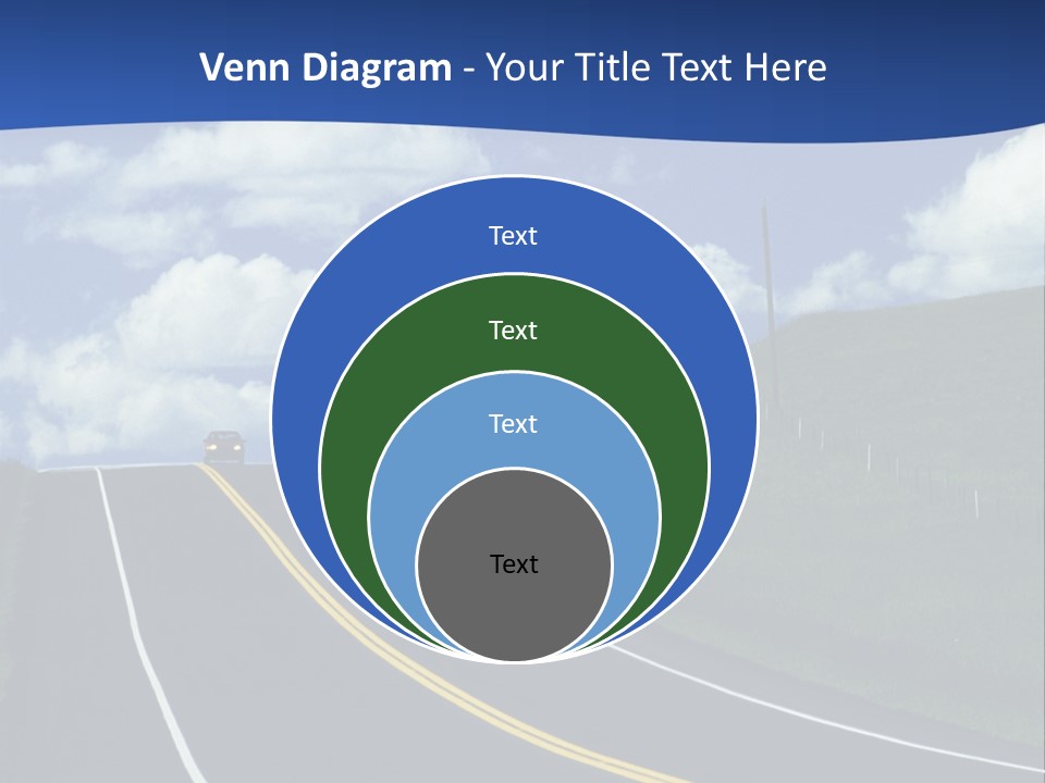 A Road With A Blue Sky And Clouds In The Background PowerPoint Template