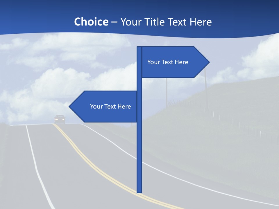 A Road With A Blue Sky And Clouds In The Background PowerPoint Template