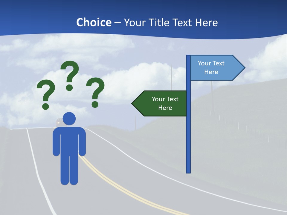 A Road With A Blue Sky And Clouds In The Background PowerPoint Template