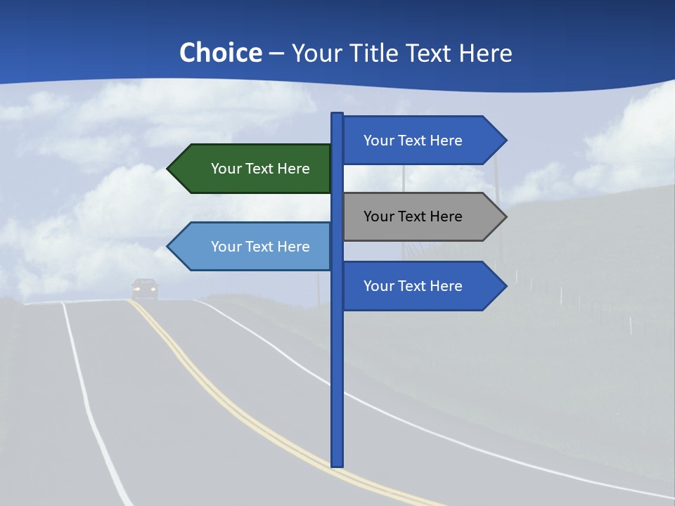A Road With A Blue Sky And Clouds In The Background PowerPoint Template