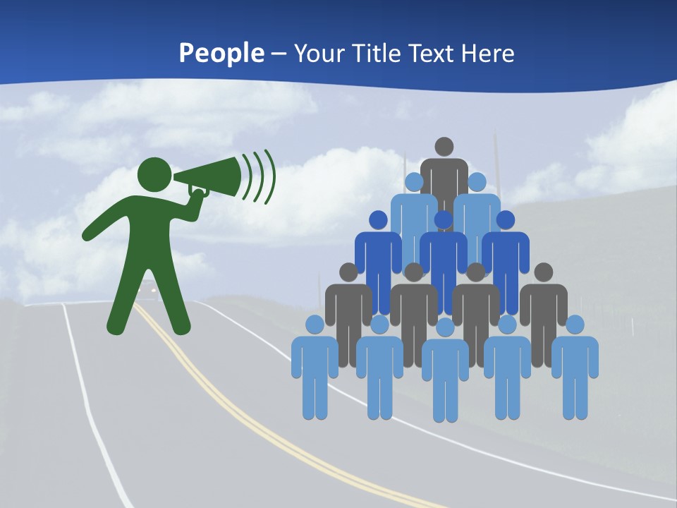 A Road With A Blue Sky And Clouds In The Background PowerPoint Template