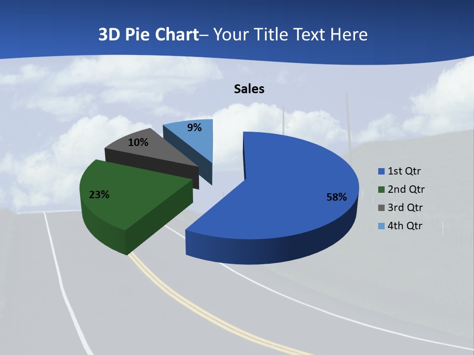 A Road With A Blue Sky And Clouds In The Background PowerPoint Template