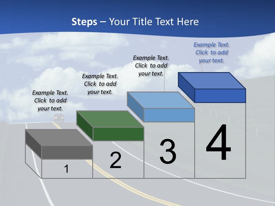 A Road With A Blue Sky And Clouds In The Background PowerPoint Template
